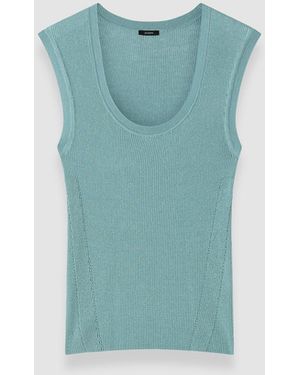 JOSEPH Alaou Linen Blend Knit Vest Top - White