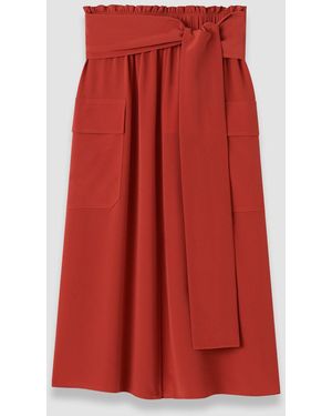 JOSEPH Charai Crepe De Soie Silk Skirt - Red