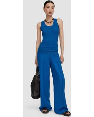 JOSEPH Bayt Crinkle Viscose Vest Top - Blue