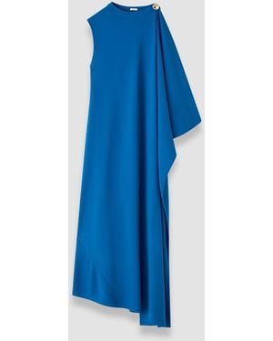 JOSEPH Aly Crepe Cape Dress - Blue