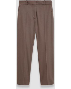 JOSEPH Light Wool Flannel Coleman Trousers - Brown