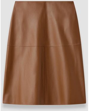 JOSEPH Niven Soft Nappa Leather Skirt - Brown