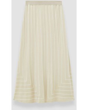 JOSEPH Geometric Jacquard Silk Blend Skirt - Natural