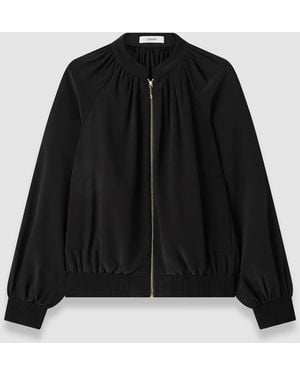 JOSEPH Mira Satin Twill Bomber Jacket - Black