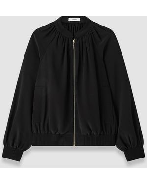 JOSEPH Mira Satin Twill Bomber Jacket - Black