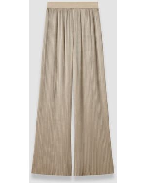 JOSEPH Amber Pleated Satin Trousers - Natural