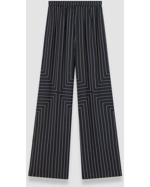 JOSEPH Hulin Geometric Print Silk Trousers - Blue