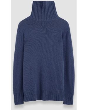 JOSEPH Open Cashmere High Neck Jumper - Blue