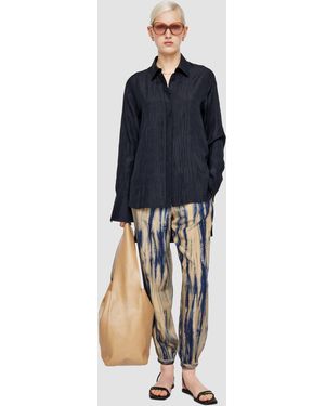 JOSEPH Bold Habotai Silk Blouse - Blue