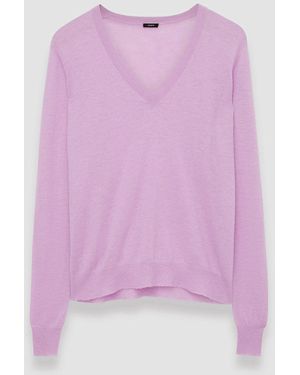 JOSEPH Cashair V Neck Jumper - Pink