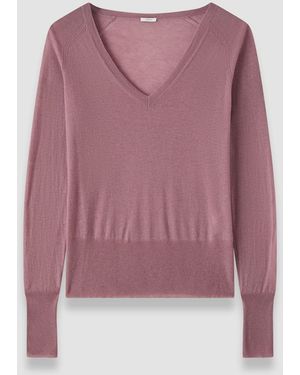 JOSEPH Pull Col V Cetus En Cashair - Rose