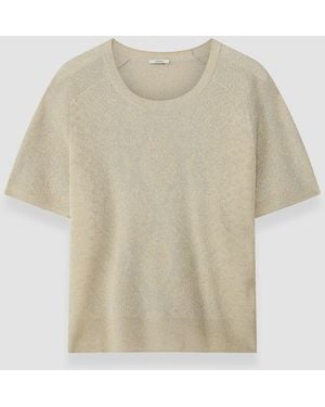 JOSEPH Char Lurex Snake Knit Top - White
