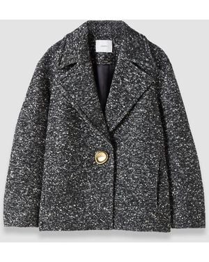 JOSEPH Agar Donegal Tweed Wool Coat - Black