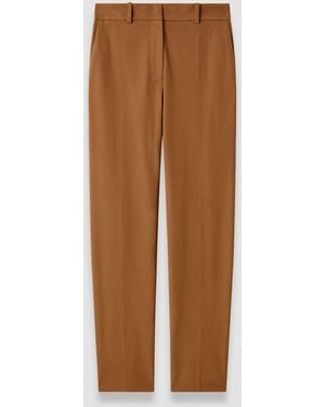 JOSEPH Coleman Long Gabardine Stretch Trousers - Brown