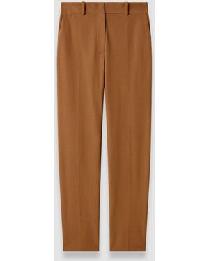 JOSEPH Coleman Long Gabardine Stretch Trousers - Brown