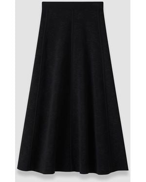 JOSEPH Helius Leopard Jacquard Milano Skirt - Black