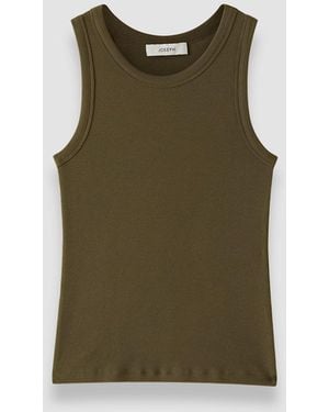 JOSEPH Yeux Cotton Rib Vest - Green