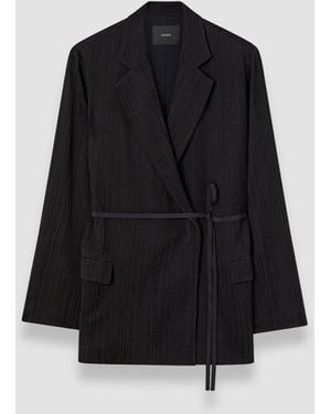 JOSEPH Amelot Pleat Jacquard Jacket - Black
