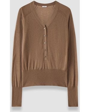 JOSEPH Reem Cashair Henley Top - Natural