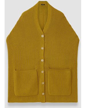 JOSEPH Light Cardigan Stitch Button Scarf - Yellow