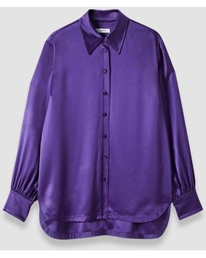 JOSEPH Dieu Double Satin Blouse - Purple