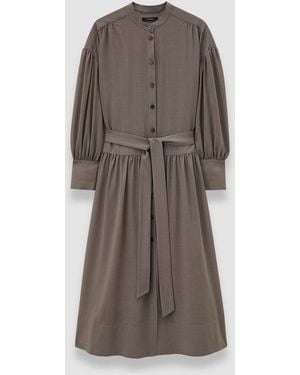 JOSEPH Emma Sheer Fine Wool Dress - Brown