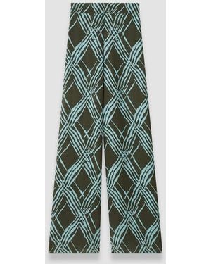 JOSEPH Asila Open Weave Silk Trousers - Green