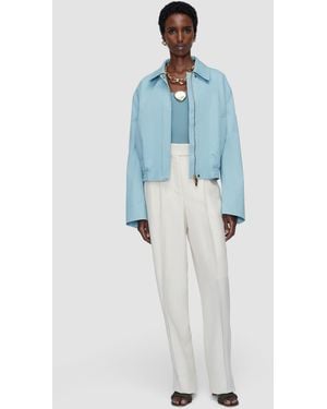 JOSEPH Haddou Light Cotton Bomber Jacket - Blue