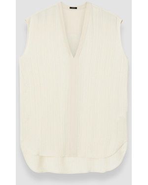 JOSEPH Lucien Pleat Jacquard Blouse - White