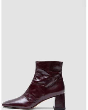 JOSEPH Heeled Patent Leather Ankle Boots - Purple