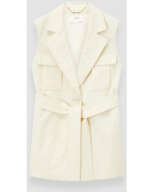 JOSEPH Diafa Cotton Linen Sleeveless Jacket - White