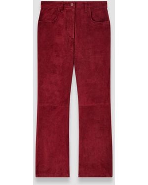 JOSEPH Duke Suede Stretch Trousers - Red
