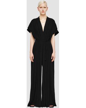 JOSEPH Sofia Airy Plissé Jumpsuit - Black