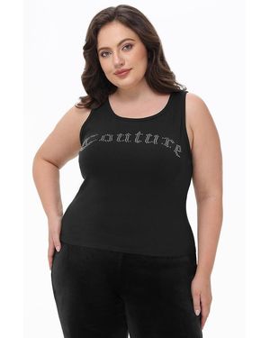 Juicy Couture Plus-Size Big Bling Couture Tank Top - Black