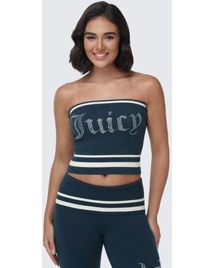 Juicy Couture Big Bling Tube Top - Blue