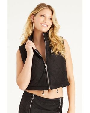 Juicy Couture Faux Suede Monogram Vest - Black