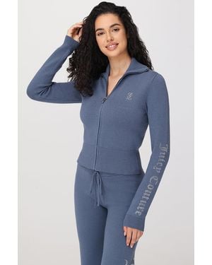 Juicy Couture Small Bling Knit Cropped Jacket - Blue