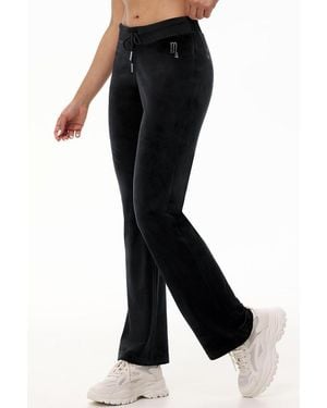 Juicy Couture Custom Zodiac Og Big Bling Velour Track Pants - Black