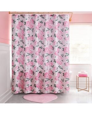 Juicy Couture Shower Curtain And Hooks Set - Pink