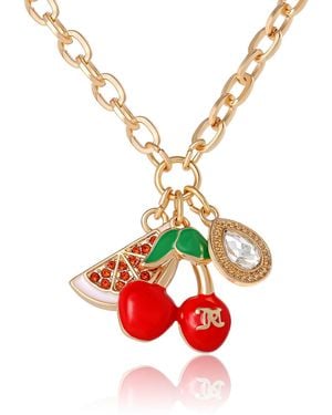 Juicy Couture Cherry & Watermelon Charm Necklace - Red