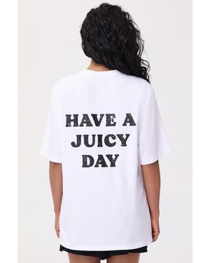 Juicy Couture Oversized Have A Juicy Day Tee - White
