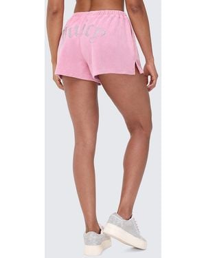 Juicy Couture Big Bling Washed Terry Shorts - Pink