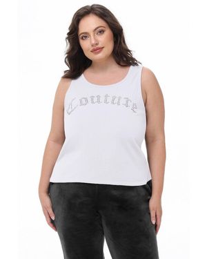 Juicy Couture Plus-Size Big Bling Couture Tank Top - White