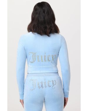 Juicy Couture Cropped Mockneck Jacket - Blue