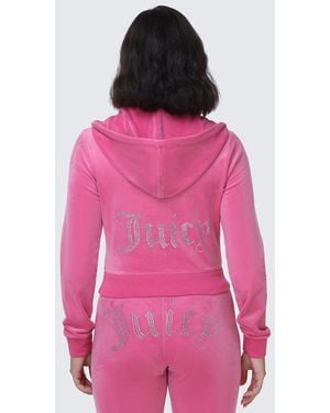 Juicy Couture Og Big Bling Velour Hoodie - Pink