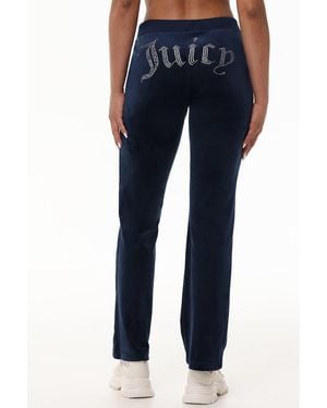Juicy Couture Og Big Bling Velour Track Pants - Blue