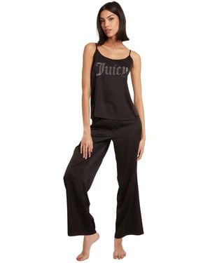 Juicy Couture Satin Cami Pj Set - Black