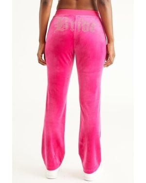Juicy Couture Bride Customizable Big Bling Velour Track Pants - Pink