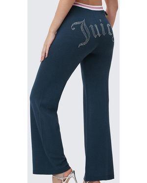 Juicy Couture Big Bling Wide Leg Pants - Blue