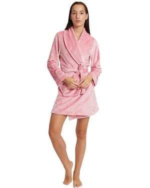 Juicy Couture Shawl Collar Plush Robe - Pink